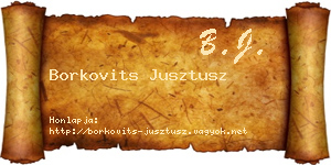 Borkovits Jusztusz névjegykártya